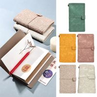 Vintage A6 PU Leather Writing Notebook Embossed Craft Handbook with Rubber Band Blank Pages for Women Diary Journal W3JD