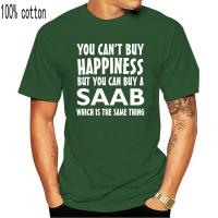 2021 ใหม่เสื้อยืดลําลองสําหรับผู้ชายแขนสั้นคอกลมพิมพ์ลาย New Saab Car Suv Tee Gift Design You Cant Buy Happiness 020382 6EWG