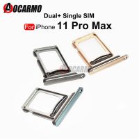 Aocarmo อะไหล่สำหรับ iPhone 11 Pro Max ซิมการ์ดแบบคู่อะไหล่ที่ใส่ซิมการ์ดแบบถาดใส่ซิม