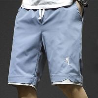 2023 Summer New Fashion Casual Comfortable Shorts Mens Cotton Loose Stack Shorts Thin Drawstring Straight Fit Shorts