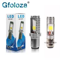 Gfoloza H6M ไฟหน้ารถจักรยานยนต์ Led BA20D H6 1ชิ้นหลอดไฟ Led Moto Hi/Lo Beam P15D สำหรับมอเตอร์สกู๊ตเตอร์ไฟหน้าจักรยานยนต์12W สีขาว