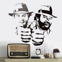 Bud Spencer และ Terence Hill Wall ตลกตลกตัวละคร Portrait ไวนิล Decal ภาพยนตร์คลาสสิกภาพจิตรกรรมฝาผนัง A426