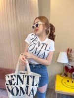 พร้อมส่ง เสื้อครอปสั้นเอวลอย สกรีนลาย GENTEL WOMEN เสื้อผ้าเร่อน อก32-37