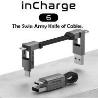 [HOT TALQQQWWEGE 583] Incharge 6 Cabel Adapter การถ่ายโอนข้อมูลการชาร์จไฟสำหรับ USB เป็น USB-C Lightning Type-C Micro USB Magnetic Keyring Converter