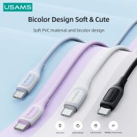 USAMS 3A USB A ถึง Type C Super Fast Charge สำหรับ Bicolor Chargings Data Cable 1M สายไฟ