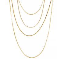 [COD] Multi-layer clavicle chain stainless steel and versatile new bead plated 14 real gold titanium snake bone necklace