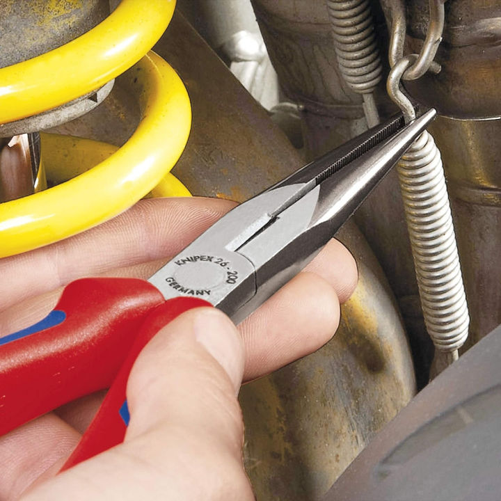 knipex-tools-long-nose-pliers-with-cutter-multi-component-2612200-multi-colour-8-inches-comfort-grip