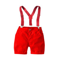 Baby Boys Pants for 3-18 Months Newborn Fashion Red + Green Pants With Belt 2 Pieces A Set For Birthday Party For Casual Outfit