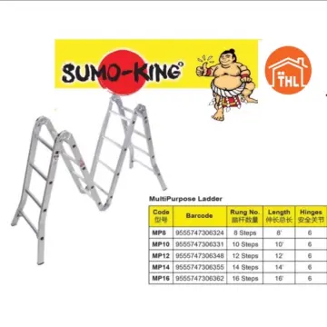 SUMO king EXTRA Heavy Duty Hardness Aluminium Double Sided Ladder