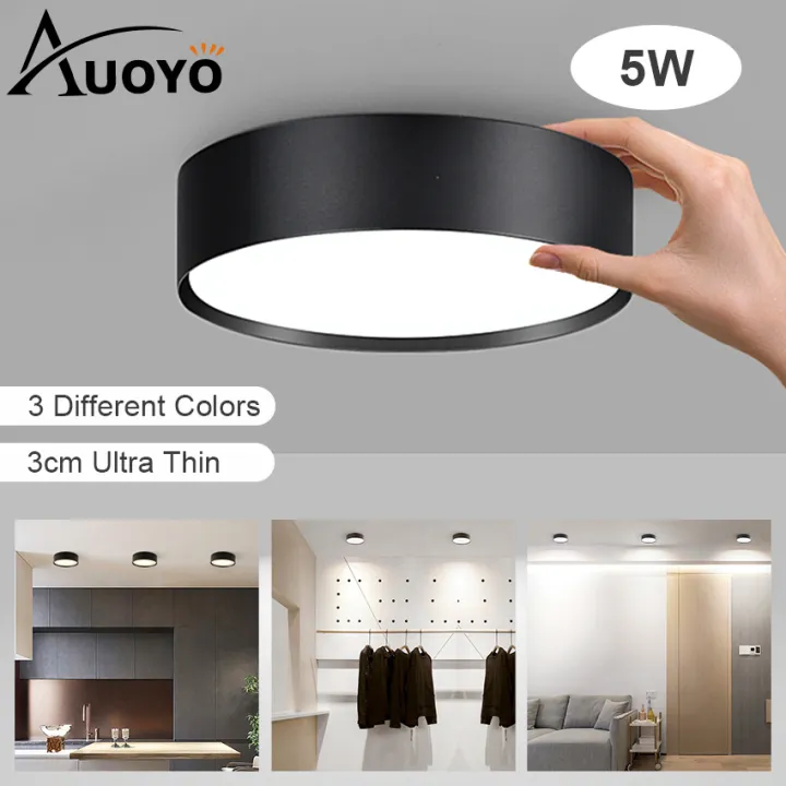 Auoyo LED Panel Light Office Ceiling Lights 5W 12W Mini Indoor Lighting  Small Night Light Round