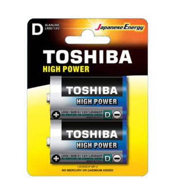 ถ่าน Toshiba D alkaline 1.5V แพค 2 ก้อน ของแท้ ของใหม่