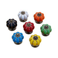 5pcslot Pumpkin Ceramic Handles 40mm Drawer Knobs Cupboard Door Handles Single Hole Cabinet Handles Furniture Handles