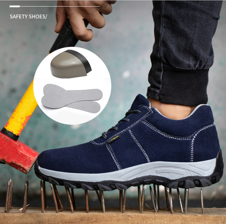 raindrop-รองเท้าเซฟตี้-รองเท้านิรภัย-blue-หัวเหล็ก-พื้นยางคุณภาพดีจากญี่ปุ่น-work-shoes
