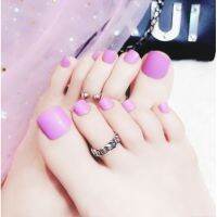 【24 Pcs】Pure Colour Toenails New False Nails Waterproof Nail Stickers 24 Boxes, Glue Free纯色脚趾假指甲