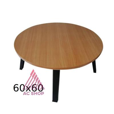 โต๊ะญี่ปุ่น โต๊ะพับอเนกประสงค์ หน้ากลม ขนาด 60*60 ซม. มี 3 ลาย หินดำ หินขาว ไม้บีช.  AC99