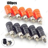 100pcs 4mm Banana Plug Connector Jack Plugs Socket Nickel Plated Binding Post Nut DIY Banana Adapter WB15TH