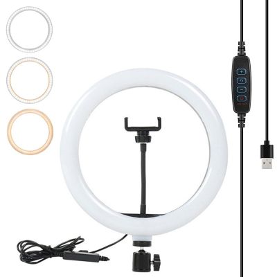 Photography Dimmable LED Selfie Ring Light With Phone Clip USB Plug For Tiktok Youtube Video Live Fill Lamp Photo Studio Light Phone Camera Flash Ligh