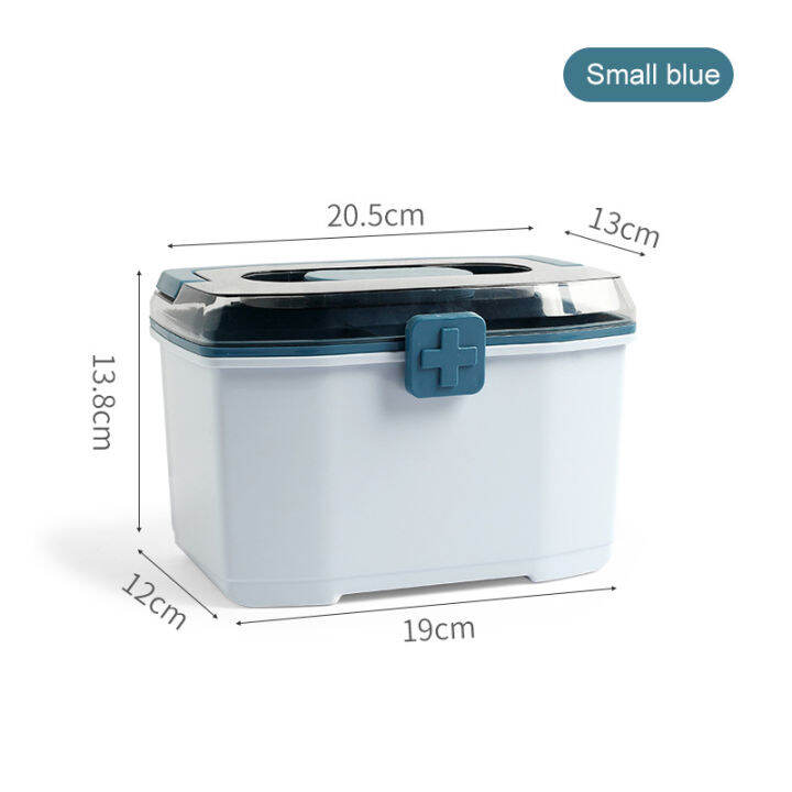 Multifunctional Medicine Cabinet Household Portable Portable Medicine  Double-layer Storage Box Blue