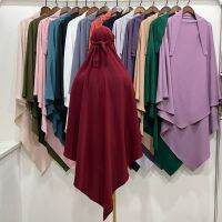 【YF】 Dubai Turkey Solid Color Headscarf Hijab Ramdan Eid Muslim Women One Piece Jilbab Jubha Clothing Hijabs Musulman Prayer