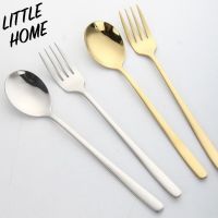 LITTLEHOME GS1000 ช้อนส้อม ช้อนส้อมเกาหลี ช้อนทอง ช้อนทองเกาหลี ช้อน ช้อนสแตนเลส 1 คู่