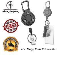 1 Pack Badge Reels Retractable Heavy Duty Retractable Keychain Tactical ID Holder with Upgraded Zinc Alloy