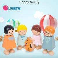 IJVBTV 5Pcs/set สีสันสดใส บล็อกตัวต่อตัวละครทำจากไม้ ชุดประกอบประกอบ ของเล่นตัวต่อปริศนา ของเล่นครอบครัวการรับรู้ มินิมินิ ของขวัญเด็ก/เด็ก