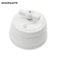 High Quality Home Improvement Ceramic Knob Switch Wall Lamp Electrical Switch EU Socket 110-250V Free Shipping Electrical Circuitry  Parts