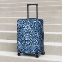 William Morris Fabric Suitcase Cover Holiday William Morris Indian Dark Blue Strectch Luggage Case Business Protection