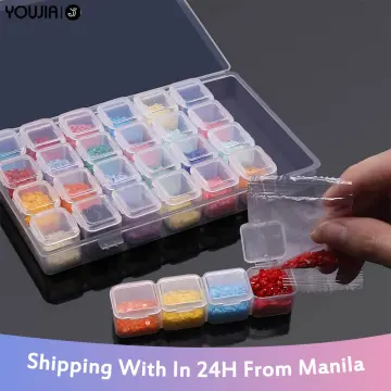 Square Diamond Painting Box Transparent Plastic Rhinestone Storage Case  Container Organizer Nail Art Beads Accessories Holder