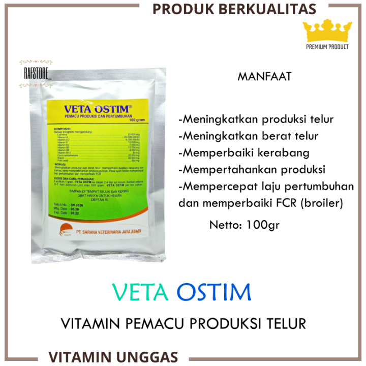 Vitamin Petelur Veta Ostim 100 Gram Penambah Berat Telur Nutrisi