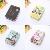 Tin Box Iron Portable Coin Card Jewelry Headphone Cable Key Case,Cartoon Student Stationery Storage Box