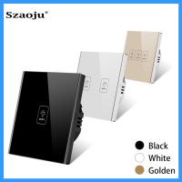 【DT】hot！ Szaoju Glass Panel AC110-220V 1/2/3 Gang 1 Way Wall Lamp touch