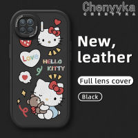 เคส Chenyyyka สำหรับ OPPO Reno A93 4F 2020 Reno 4 Lite F17 Pro การ์ตูนน่ารัก Hello Kitty ดีไซน์ใหม่นิ่มเคสโทรศัพท์หนังนิ่มป้องกันกล้องคลุมทั้งหมดเคสสีกันกระแทกขอบนิ่ม