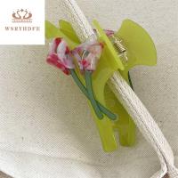 WSRYHDFE Calla Lotus กิ๊บติดผมรูปดอกไม้ Barrettes บาร์เร็ตต์ กรดอะซิติก คลิปปลาฉลามอาซีเตท ปรับแต่งได้เอง ที่มัดผมหางม้า ผ้าโพกศีรษะ สำหรับผู้หญิง