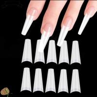 SHADE796918ชิ้น/ถุง100สีใส/ขาว/อะคริลิคเครื่องมือความงามที่ปิดครึ่งแบบผิดโลงศพเล็บปลอมเล็บปลอมทำเล็บ