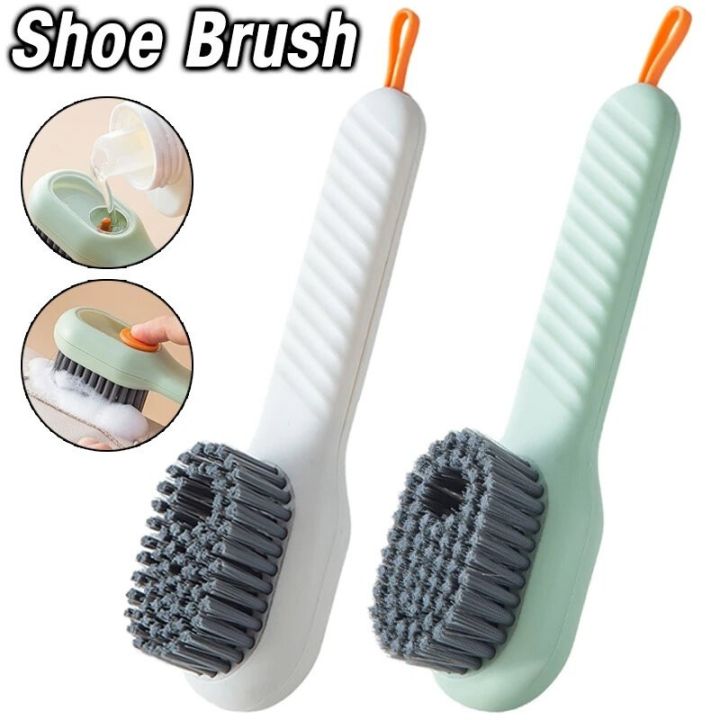 1/2Pcs Shoe Cleaning Brush Sneaker Soft Scrub Brush Automatic Liquid  Ergonomics Handle for Household Cleaning Care Essentials