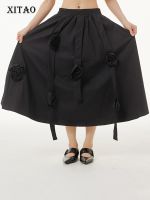 XITAO Shirt Fashion Casual Women Three-dimensional Flowers Skirt