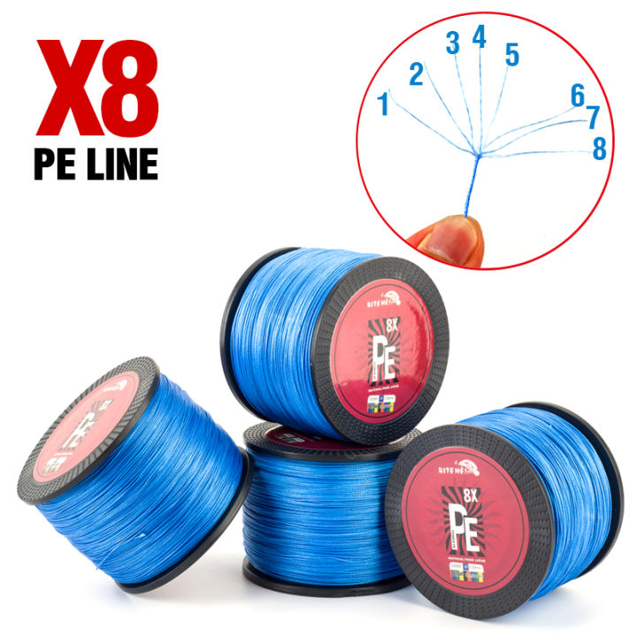 biteme-8x-500เมตรหล่อสีฟ้า-pe-สายการประมงถัก8-s-trand-20-132lb-m-ultifilament-pe-สายการประมง