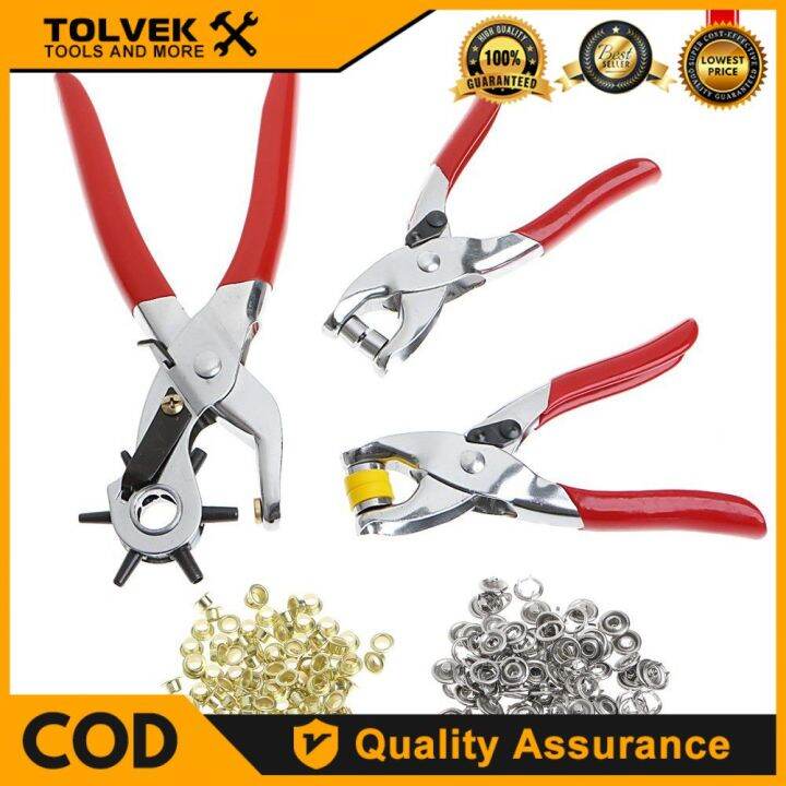 【Ready Stock】Grommet Eyelet Plier Set Eyelet Hole Punch Pliers Kit With