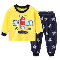 Kids Pajamas 2022 New Cotton Boys Sleepwear Suit Spring Cartoon airplane Long Sleeve childrens clothing Baby Pijamas Sets 2-7 Y