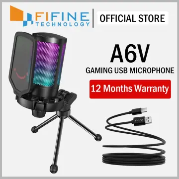 FIFINE AmpliGame Gaming USB Condenser Microphone with Quick Mute, RGB  Indicator, Tripod Stand, Pop Filter, Shock Mount, Gain Control for  Streaming