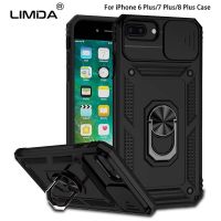 สำหรับ iPhone 6 Plus/7 Plus/8 Plus เคสโทรศัพท์,Armor Push Window Protection Camera Magnetic Ring Bracket Back Cover