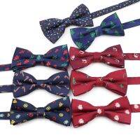 {EDDLYT}ของขวัญคริสต์มาสซานตาคลอสผู้ใหญ่ Bowtie โพลีเอสเตอร์เกล็ดหิมะผู้ชายผีเสื้อโบว์ผูกผ้าผูกอุปกรณ์เสริมสีเขียวสีแดง Fastival สำหรับผู้ชาย