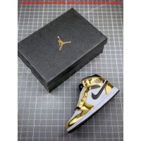 Sports Shoes Original J1 Mid SE Metallic Gold Mens Shoes Womens Shoes(gift)