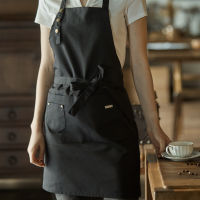 Khaki Canvas Black Denim Apron Barista Bartender Baker Catering Uniform Restaurant Bistro Waiter Waitress Florist Work Wear D47