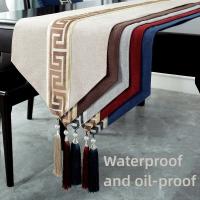 Waterproof And Oil-proof Table Runner, Chinese Style,Cotton and Linen Material, Classical Tea Ceremony Fabric Hotel Table Decoration Accessories Runner Art Tablecloth Cloth