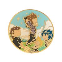 Custom Fun Cartoon Circle Lapel Pin Four Handsome Characters With Blue Sky And Grass Background Hard Enamel Zinc Alloy Badge Fashion Brooches Pins