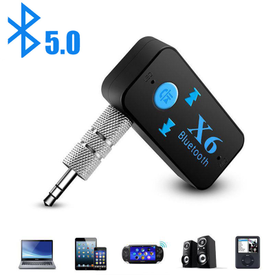 X6 Car Bluetooth 5.0 Receiver Adapter Card Type 3.5Mm Jack Transmitter AUX Bluetooth Car Audio Speakers Adapter