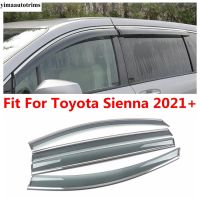 ดีเฟล็คเตอร์กันลมบังแดดหน้าต่างที่กันสภาพอากาศควันกันฝน4ชิ้นสำหรับ Toyota Sienna 2021-2023ชุดภายนอกอุปกรณ์เสริมรถยนต์