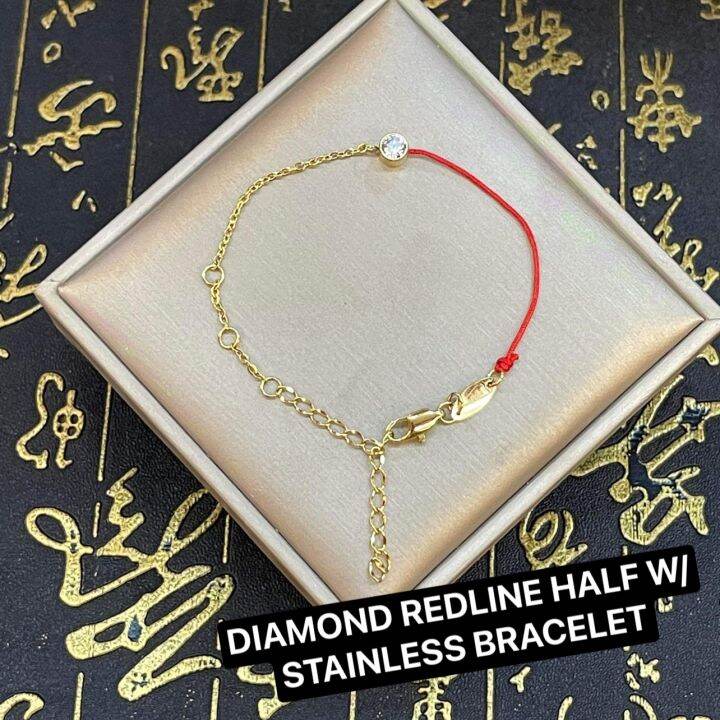 PIN PIN LUCKY CHARM DIAMOND REDLINE HALF W/ STAINLESS BRACELET Lazada PH